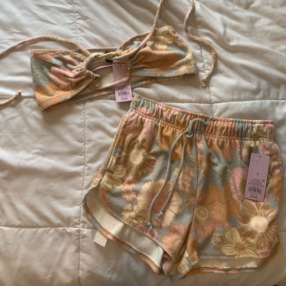 wild fable Pants - Wild Fable Terry Cloth Floral Shorts Set